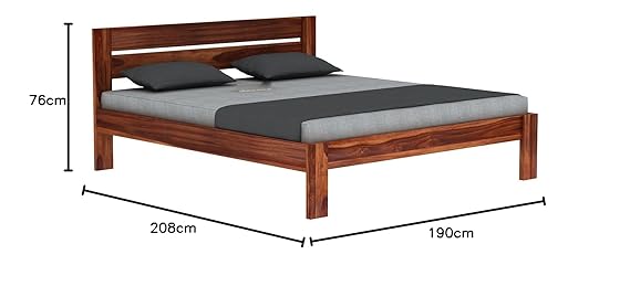 King Size Sheesham Wood Bed Without Storage