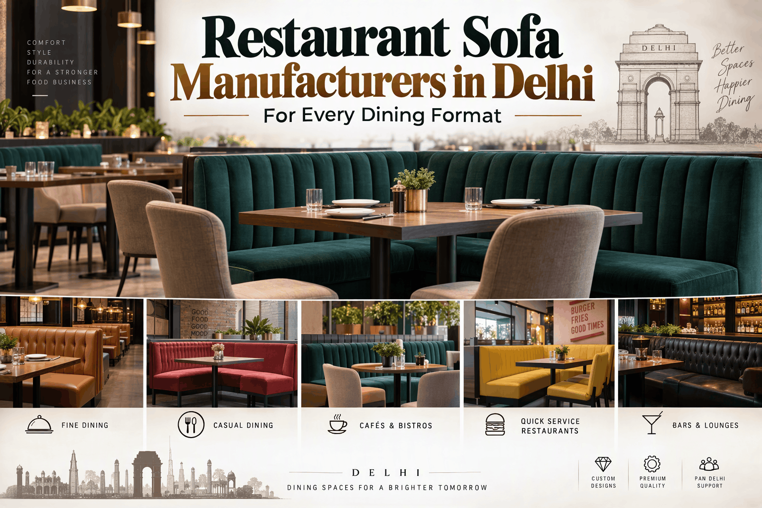 Restaurant Sofa Manufacturers in Delhi For Every Dining Format